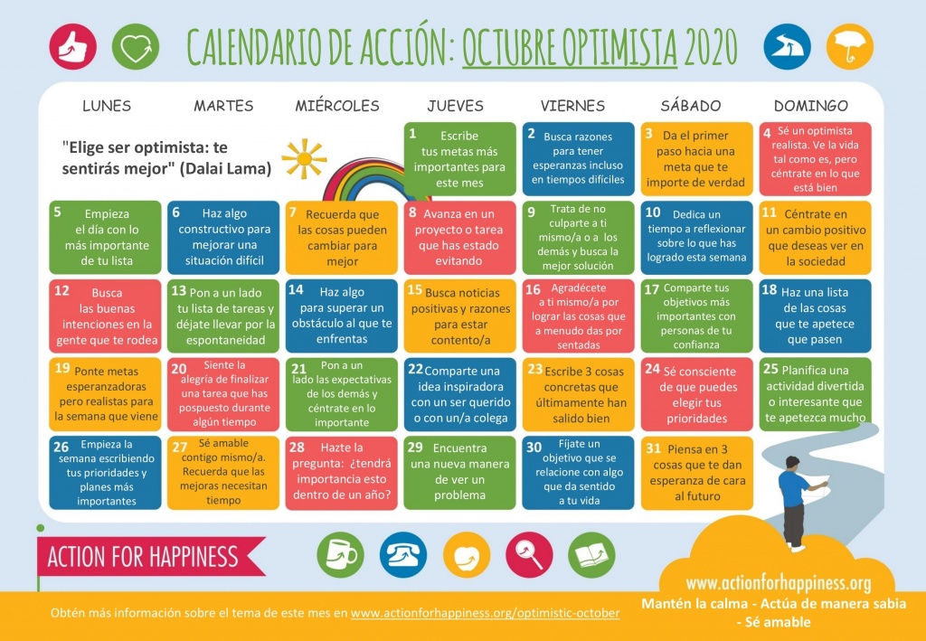 Calendario de la felicidad Octubre – GIST Chile